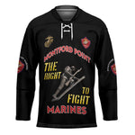 Montford Point Marines Hockey Jersey The Right To Fight - Black