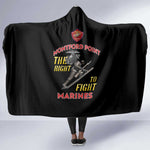 African American Heroes Hooded Blanket Montford Point Marines - Black - African Pride