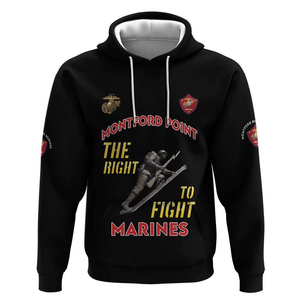 African American Heroes Hoodie Montford Point Marines - Black - African Pride
