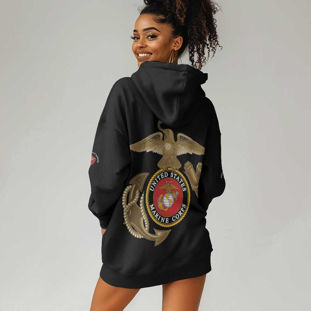 African American Heroes Hoodie Dress Montford Point Marines - Black - African Pride