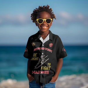 African American Heroes Kid Hawaiian Shirt Montford Point Marines - Black - African Pride