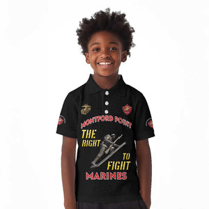 African American Heroes Kid Polo Shirt Montford Point Marines - Black - African Pride