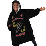 African American Heroes Kid Wearable Blanket Hoodie Montford Point Marines - Black - African Pride
