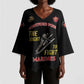 Montford Point Marines Kimono Sleeve Blouse The Right To Fight - Black