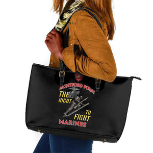 African American Heroes Leather Tote Bag Montford Point Marines - Black - African Pride