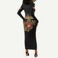 African American Heroes Long Sleeve Bodycon Dress Montford Point Marines - Black - African Pride