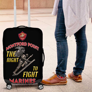 African American Heroes Luggage Cover Montford Point Marines - Black - African Pride