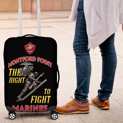 African American Heroes Luggage Cover Montford Point Marines - Black - African Pride