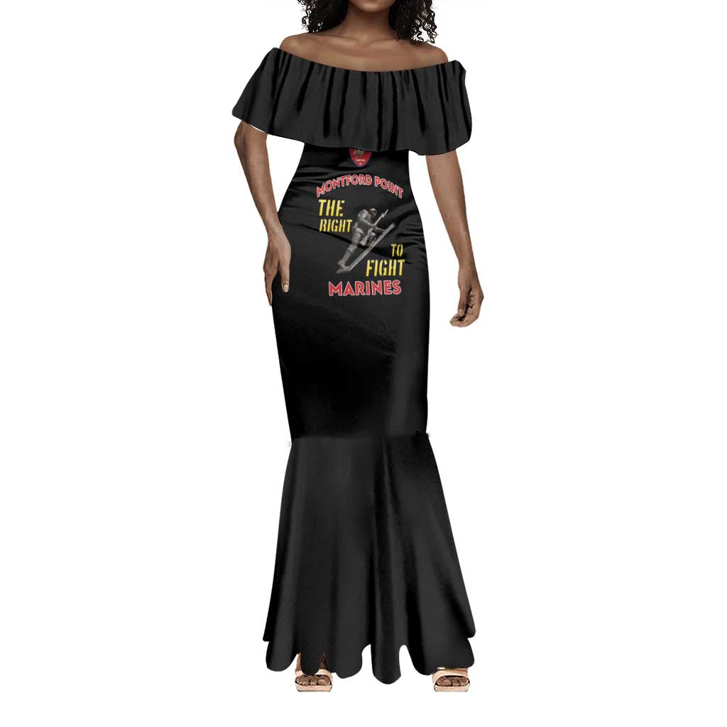 African American Heroes Mermaid Dress Montford Point Marines - Black - African Pride