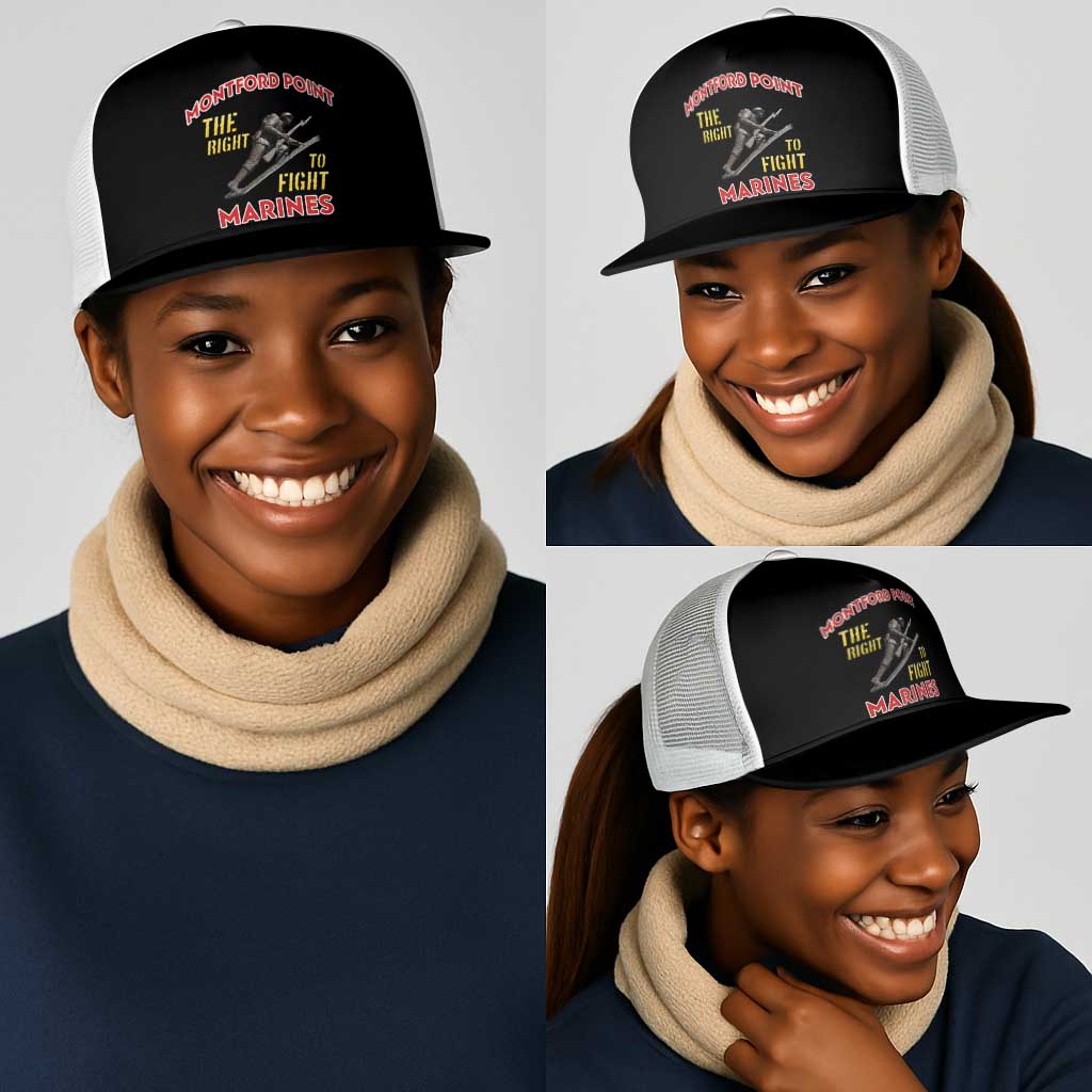 Montford Point Marines Mesh Trucker Cap The Right To Fight - Black - African Pride