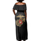 African American Heroes Off Shoulder Maxi Dress Montford Point Marines - Black - African Pride