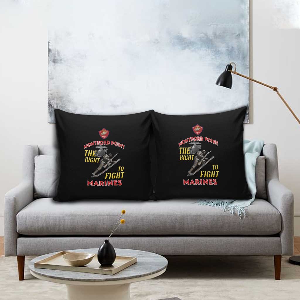 Montford Point Marines Pillow Cover The Right To Fight - Black