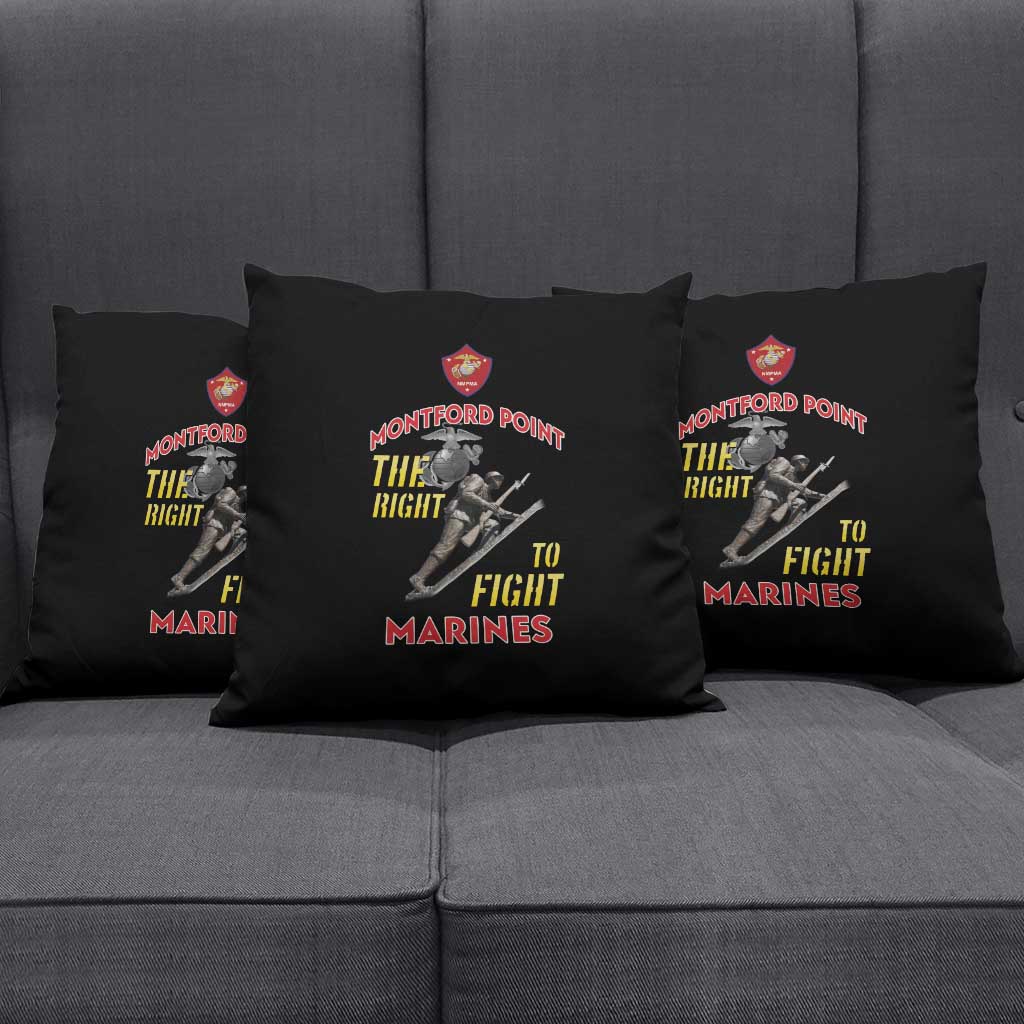 Montford Point Marines Pillow Cover The Right To Fight - Black