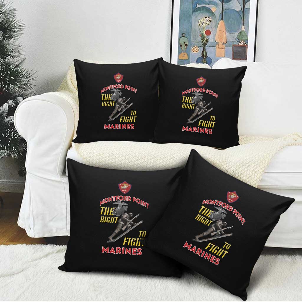Montford Point Marines Pillow Cover The Right To Fight - Black