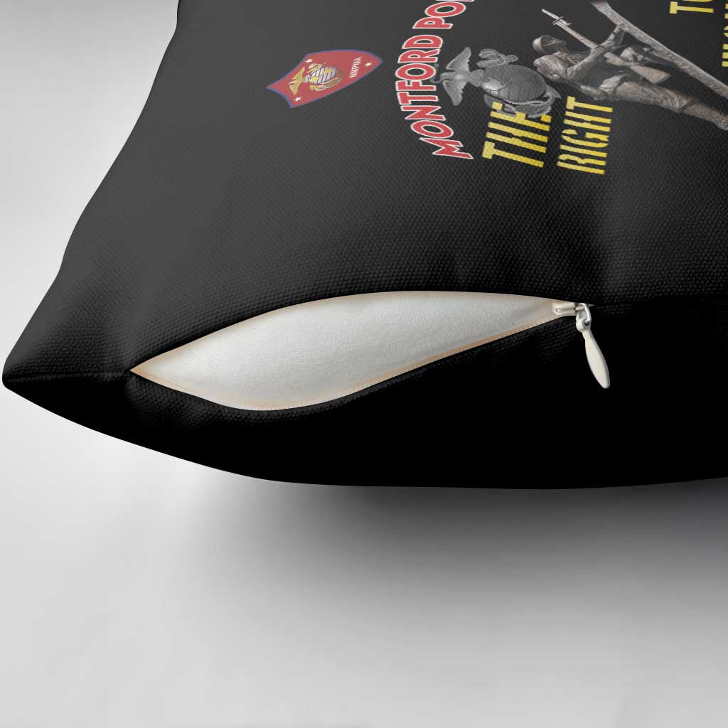 Montford Point Marines Pillow Cover The Right To Fight - Black
