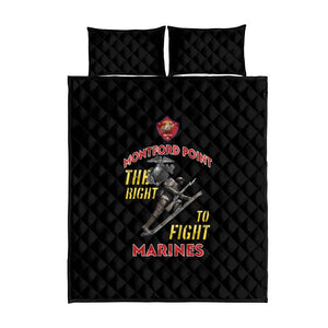 African American Heroes Quilt Bed Set Montford Point Marines - Black - African Pride