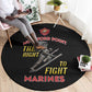 African American Heroes Round Carpet Montford Point Marines - Black - African Pride