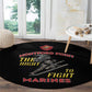 African American Heroes Round Carpet Montford Point Marines - Black - African Pride