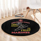 African American Heroes Round Carpet Montford Point Marines - Black - African Pride
