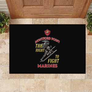 African American Heroes Rubber Doormat Montford Point Marines - Black - African Pride