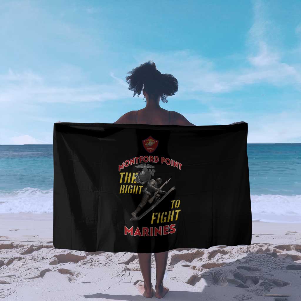 African American Heroes Sarong Montford Point Marines - Black - African Pride