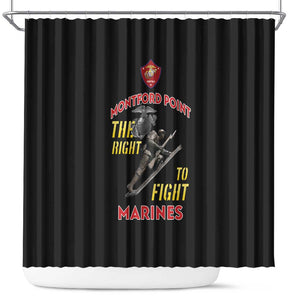 African American Heroes Shower Curtain Montford Point Marines - Black - African Pride