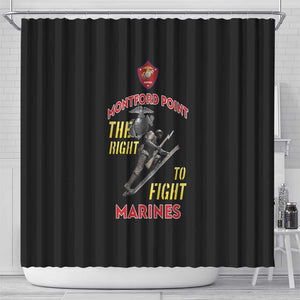 African American Heroes Shower Curtain Montford Point Marines - Black - African Pride