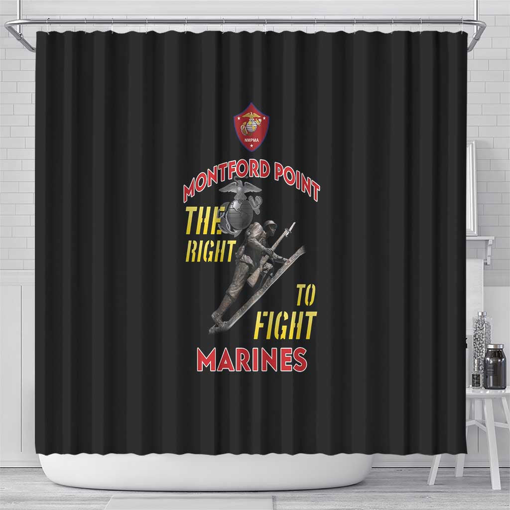 African American Heroes Shower Curtain Montford Point Marines - Black - African Pride