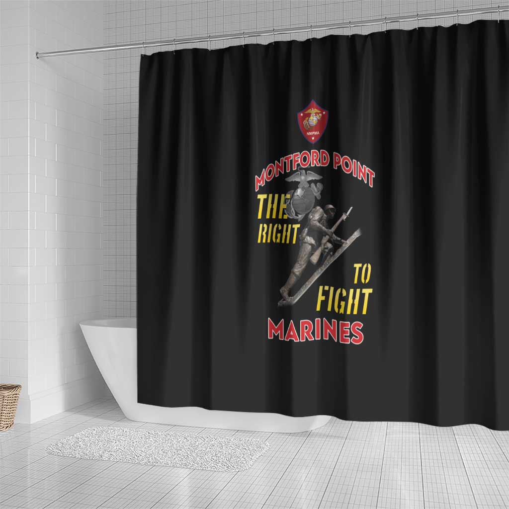 African American Heroes Shower Curtain Montford Point Marines - Black - African Pride