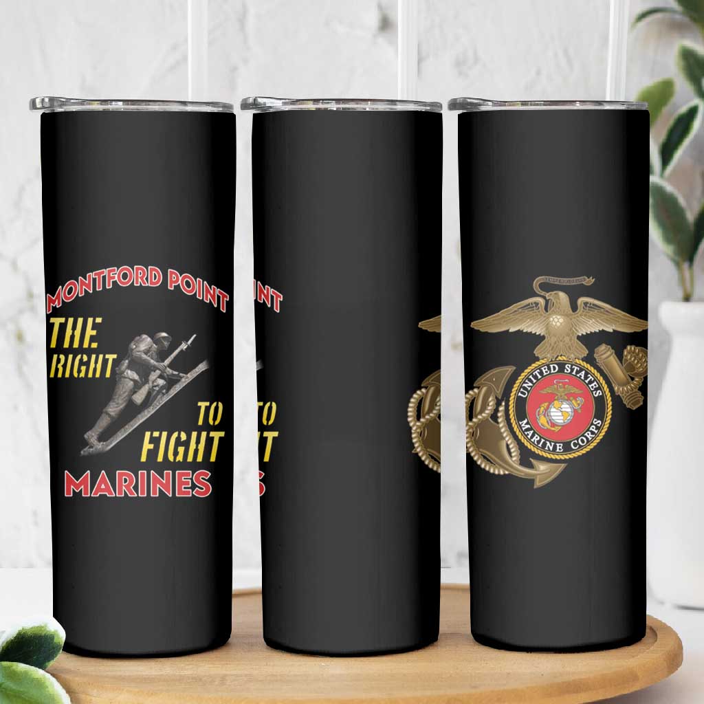 African American Heroes Skinny Tumbler Montford Point Marines - Black - African Pride