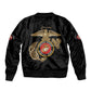African American Heroes Sleeve Zip Bomber Jacket Montford Point Marines - Black - African Pride