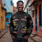 African American Heroes Sleeve Zip Bomber Jacket Montford Point Marines - Black - African Pride