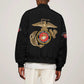 African American Heroes Sleeve Zip Bomber Jacket Montford Point Marines - Black - African Pride