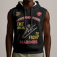 African American Heroes Sleeveless Hoodie Montford Point Marines - Black - African Pride