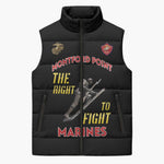 Montford Point Marines Sleeveless Puffer Jacket The Right To Fight - Black
