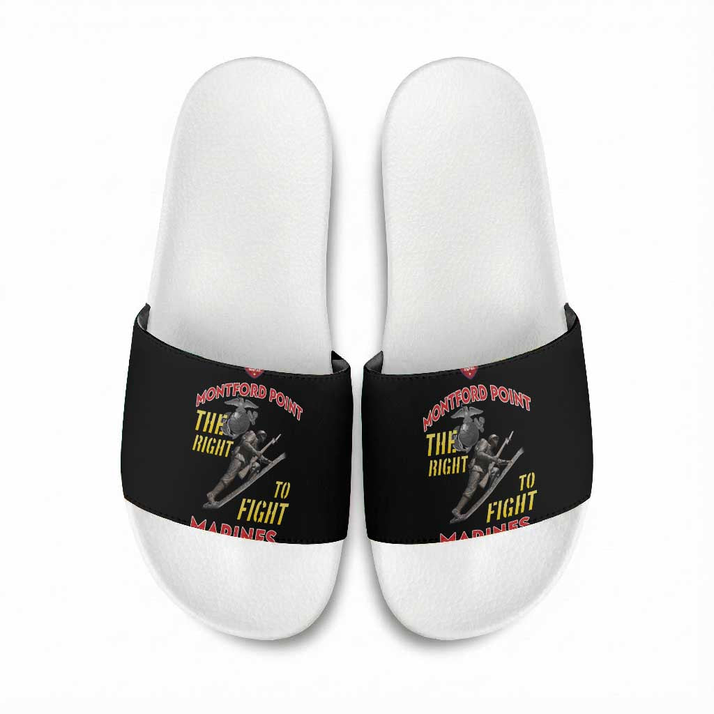 Montford Point Marines Slide Sandals The Right To Fight - Black