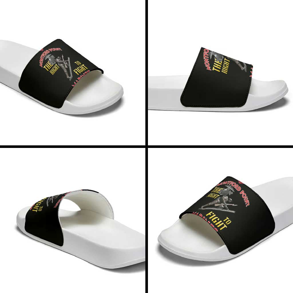 Montford Point Marines Slide Sandals The Right To Fight - Black