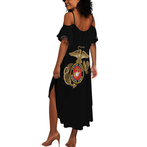 African American Heroes Summer Maxi Dress Montford Point Marines - Black - African Pride