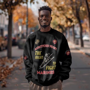 African American Heroes Sweatshirt Montford Point Marines - Black - African Pride