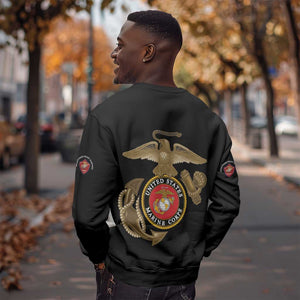 African American Heroes Sweatshirt Montford Point Marines - Black - African Pride