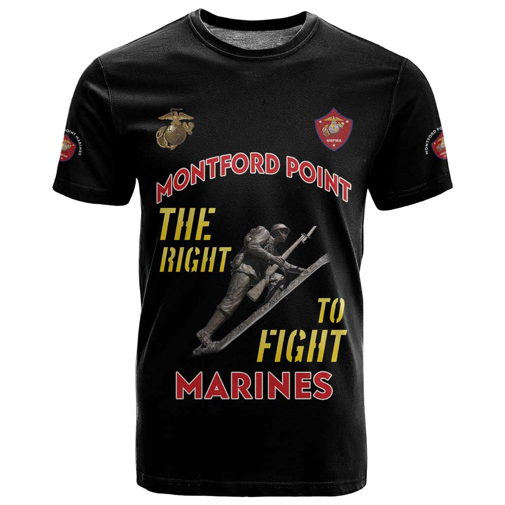 African American Heroes T shirt Montford Point Marines - Black - African Pride