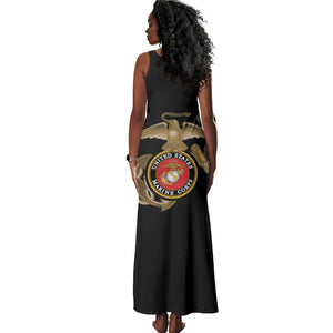 African American Heroes Tank Maxi Dress Montford Point Marines - Black - African Pride