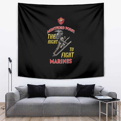 African American Heroes Tapestry Montford Point Marines - Black - African Pride