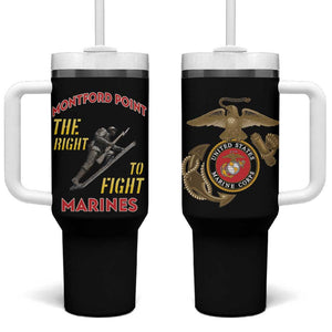 African American Heroes Tumbler With Handle Montford Point Marines - Black - African Pride