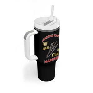 African American Heroes Tumbler With Handle Montford Point Marines - Black - African Pride