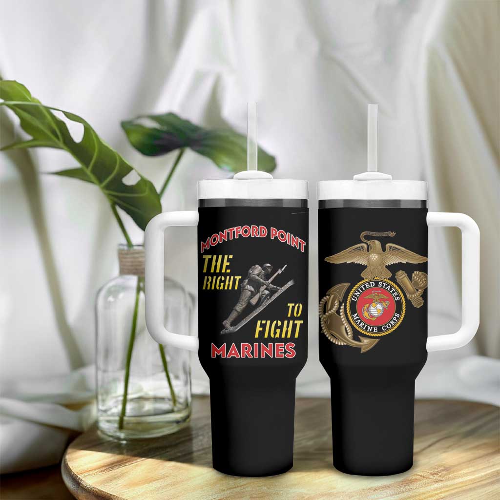 African American Heroes Tumbler With Handle Montford Point Marines - Black - African Pride