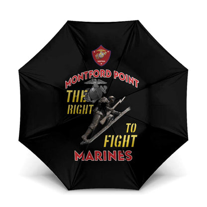Montford Point Marines Umbrella The Right To Fight - Black