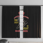 African American Heroes Window Curtain Montford Point Marines - Black - African Pride