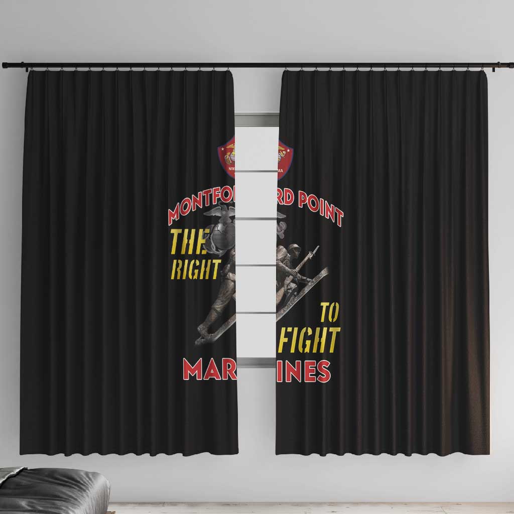 African American Heroes Window Curtain Montford Point Marines - Black - African Pride