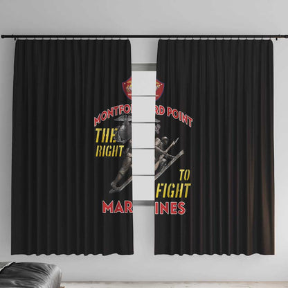 African American Heroes Window Curtain Montford Point Marines - Black - African Pride